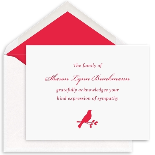 Bird Motif Flat Sympathy Cards